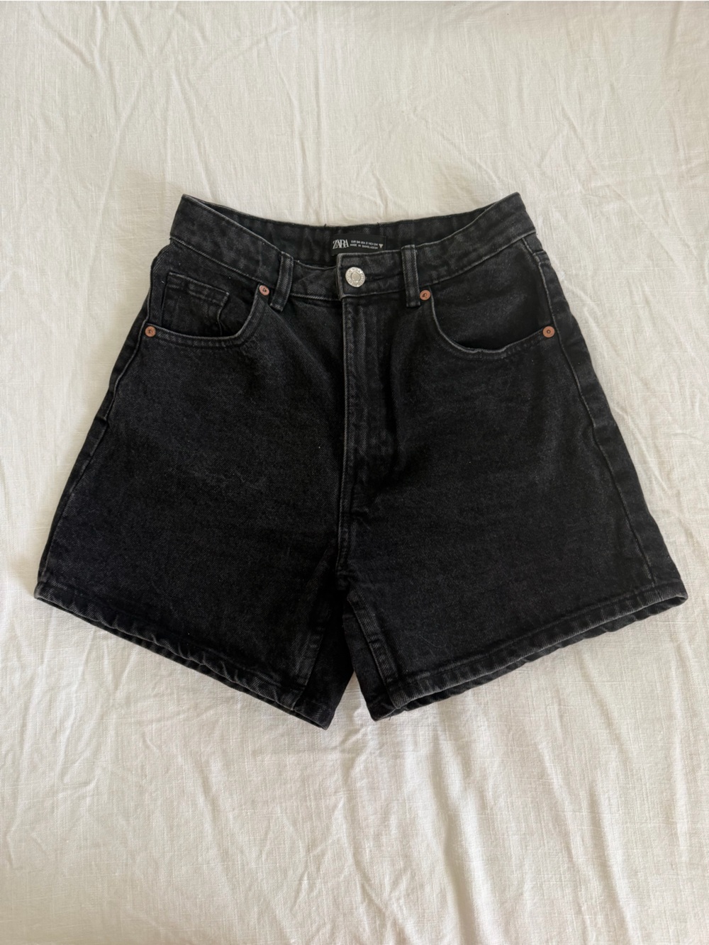 Zara Black High-Rise Women's Jean Shorts